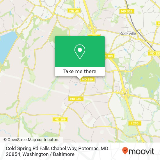 Cold Spring Rd Falls Chapel Way, Potomac, MD 20854 map