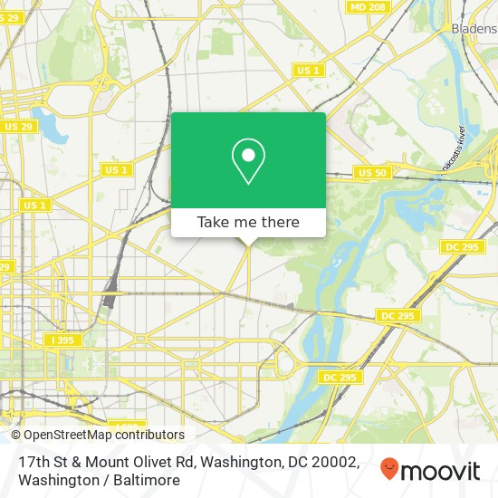 17th St & Mount Olivet Rd, Washington, DC 20002 map