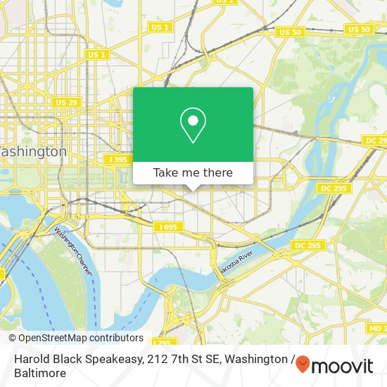 Mapa de Harold Black Speakeasy, 212 7th St SE