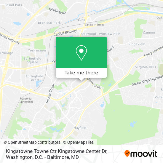 Kingstowne Towne Ctr Kingstowne Center Dr map