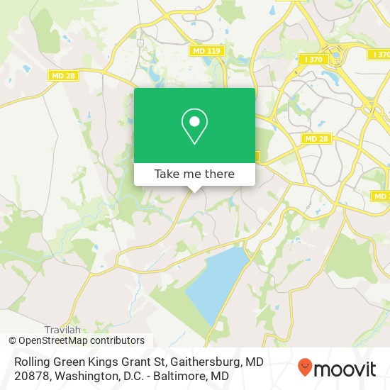 Mapa de Rolling Green Kings Grant St, Gaithersburg, MD 20878