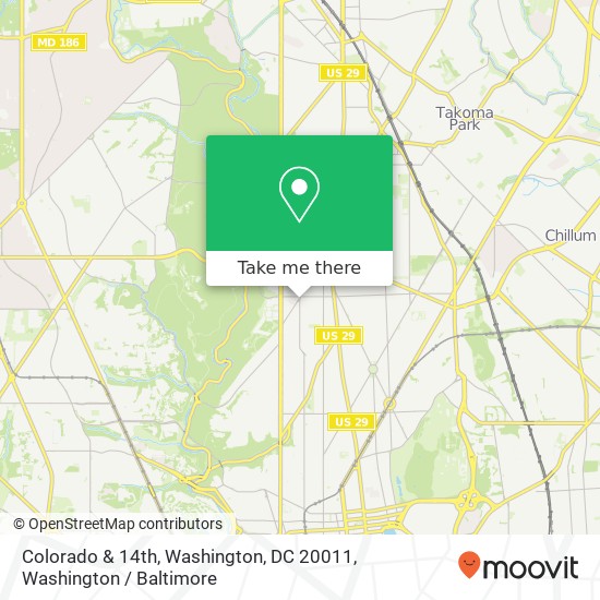 Colorado & 14th, Washington, DC 20011 map