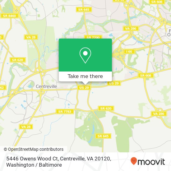 Mapa de 5446 Owens Wood Ct, Centreville, VA 20120