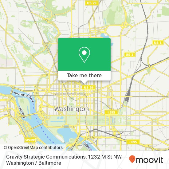 Mapa de Gravity Strategic Communications, 1232 M St NW