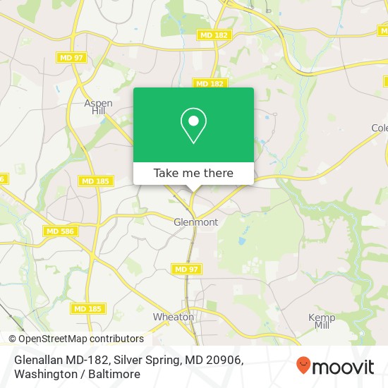 Mapa de Glenallan MD-182, Silver Spring, MD 20906