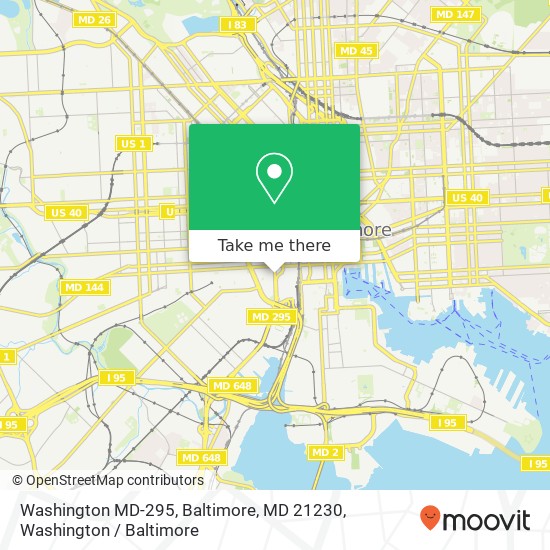 Mapa de Washington MD-295, Baltimore, MD 21230