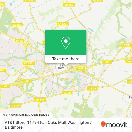 AT&T Store, 11794 Fair Oaks Mall map