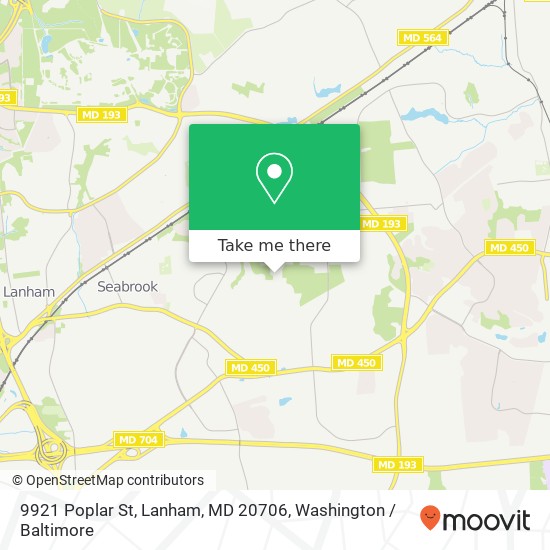 9921 Poplar St, Lanham, MD 20706 map