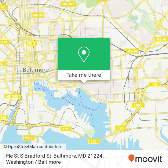 Mapa de Fle St S Bradford St, Baltimore, MD 21224