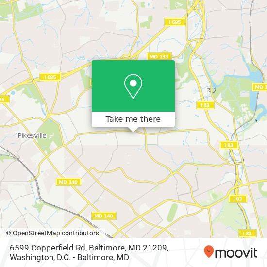 Mapa de 6599 Copperfield Rd, Baltimore, MD 21209