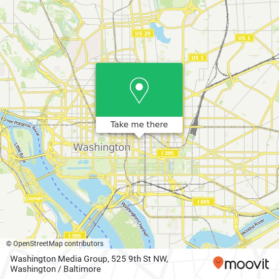 Mapa de Washington Media Group, 525 9th St NW