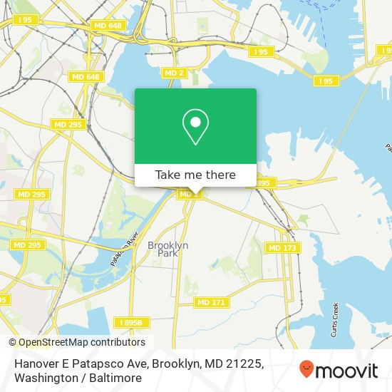 Mapa de Hanover E Patapsco Ave, Brooklyn, MD 21225