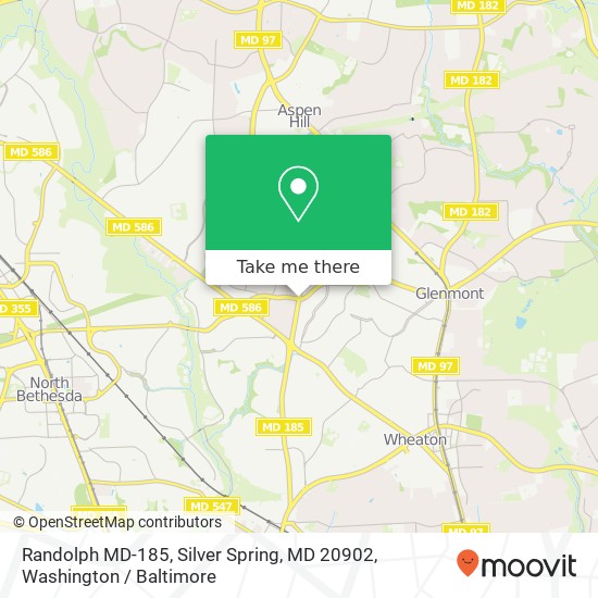 Randolph MD-185, Silver Spring, MD 20902 map