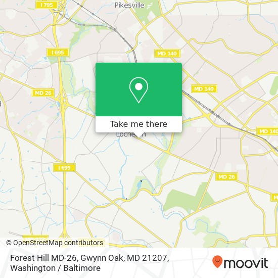 Mapa de Forest Hill MD-26, Gwynn Oak, MD 21207