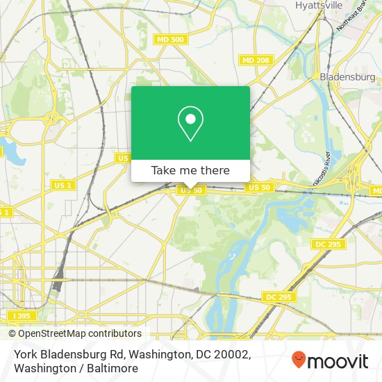 Mapa de York Bladensburg Rd, Washington, DC 20002