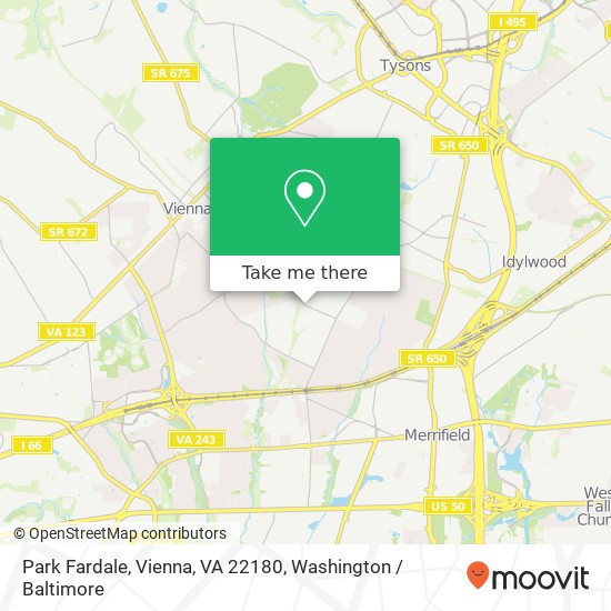 Mapa de Park Fardale, Vienna, VA 22180