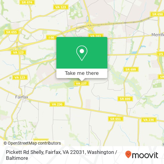 Pickett Rd Shelly, Fairfax, VA 22031 map