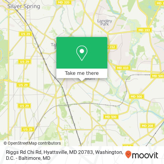 Mapa de Riggs Rd Chi Rd, Hyattsville, MD 20783