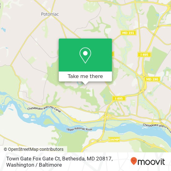 Town Gate Fox Gate Ct, Bethesda, MD 20817 map