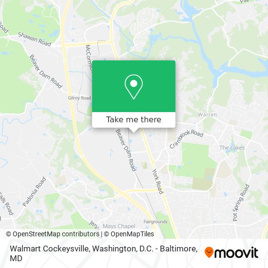 Mapa de Walmart Cockeysville