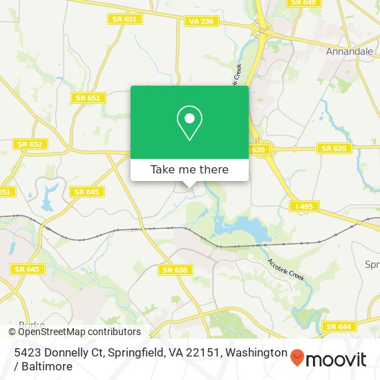 5423 Donnelly Ct, Springfield, VA 22151 map