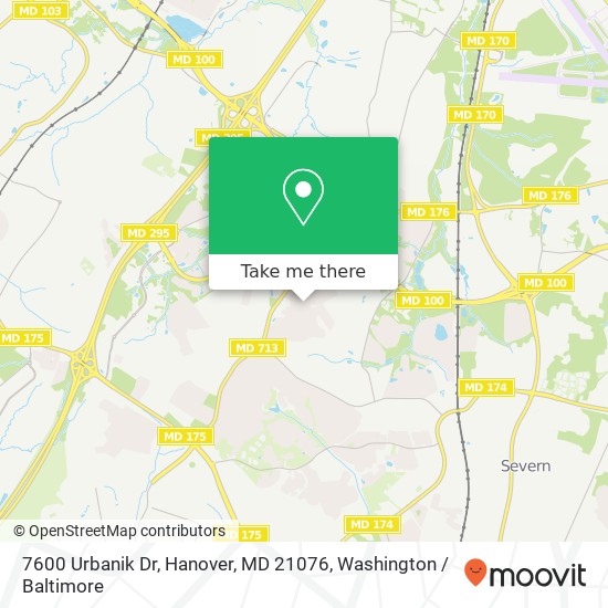 Mapa de 7600 Urbanik Dr, Hanover, MD 21076
