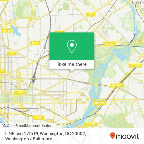 L NE and 17th Pl, Washington, DC 20002 map