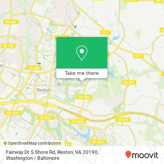 Fairway Dr S Shore Rd, Reston, VA 20190 map