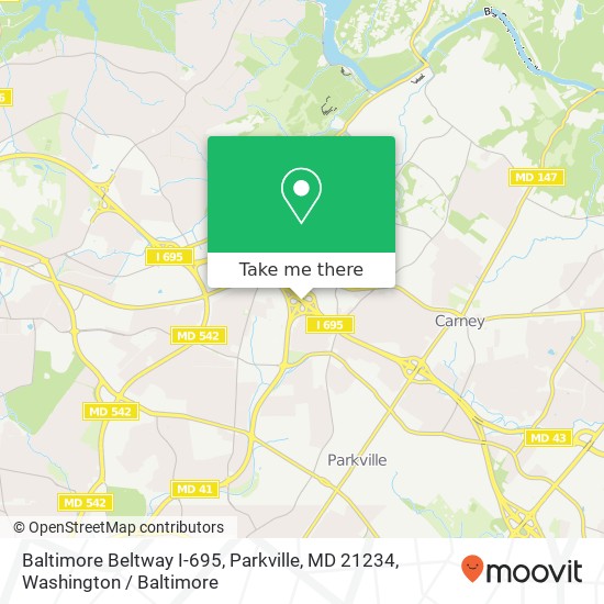 Mapa de Baltimore Beltway I-695, Parkville, MD 21234