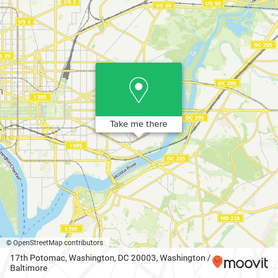 Mapa de 17th Potomac, Washington, DC 20003