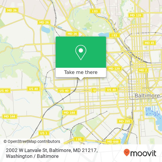 2002 W Lanvale St, Baltimore, MD 21217 map