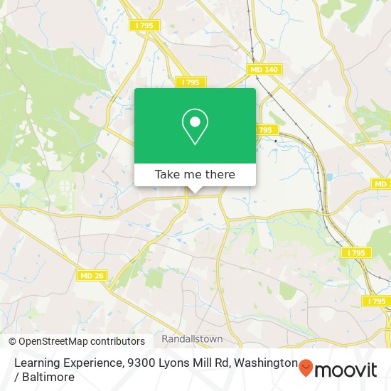 Mapa de Learning Experience, 9300 Lyons Mill Rd