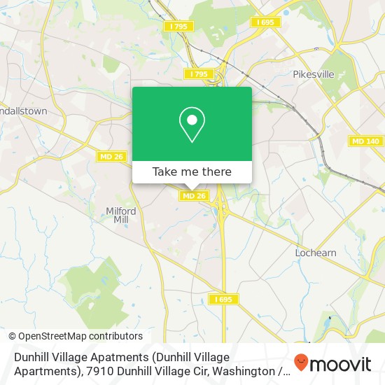 Mapa de Dunhill Village Apatments (Dunhill Village Apartments), 7910 Dunhill Village Cir