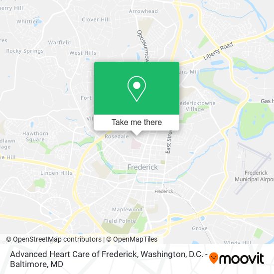 Advanced Heart Care of Frederick map