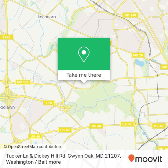 Tucker Ln & Dickey Hill Rd, Gwynn Oak, MD 21207 map