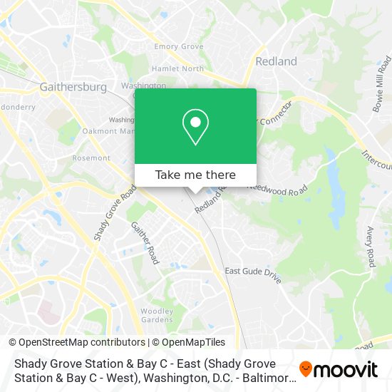 Mapa de Shady Grove Station & Bay C - East