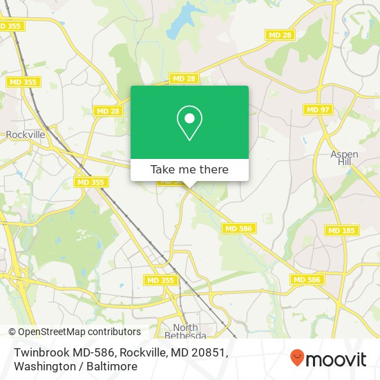 Mapa de Twinbrook MD-586, Rockville, MD 20851