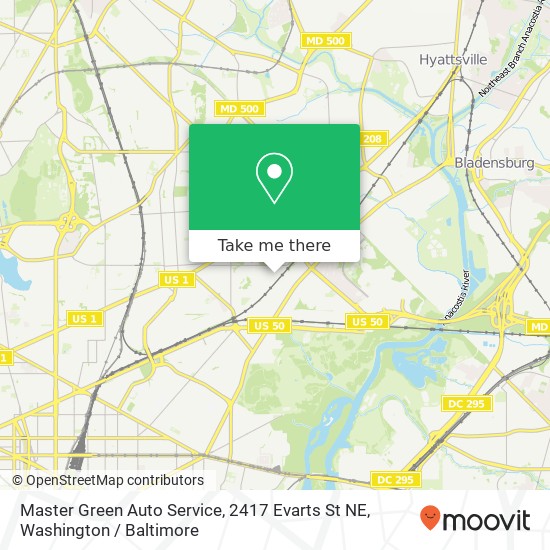 Master Green Auto Service, 2417 Evarts St NE map