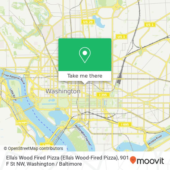 Mapa de Ella's Wood Fired Pizza (Ella's Wood-Fired Pizza), 901 F St NW