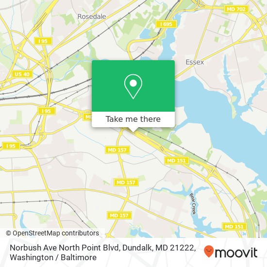 Norbush Ave North Point Blvd, Dundalk, MD 21222 map