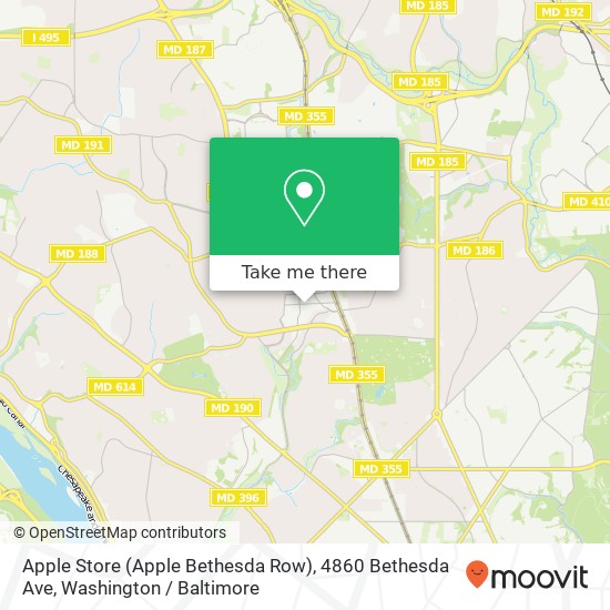 Mapa de Apple Store (Apple Bethesda Row), 4860 Bethesda Ave