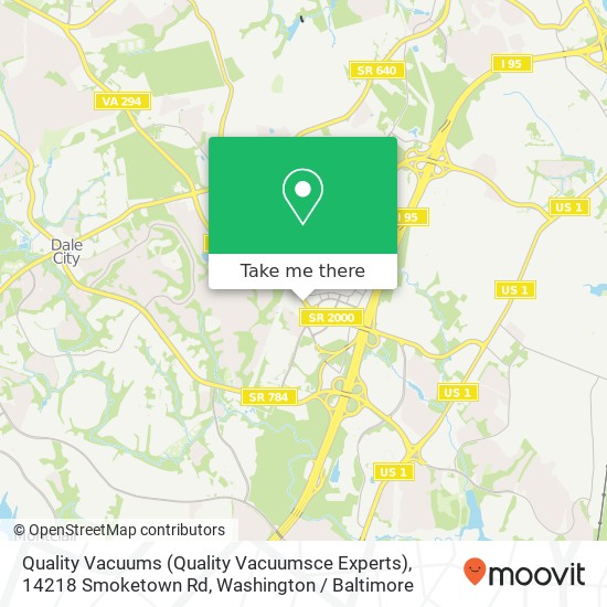 Mapa de Quality Vacuums (Quality Vacuumsce Experts), 14218 Smoketown Rd