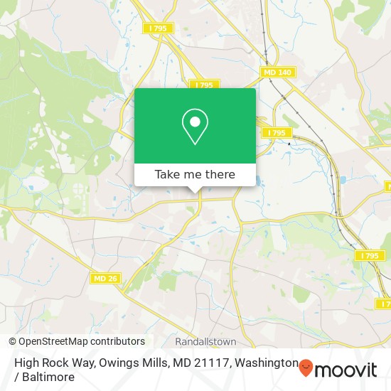 High Rock Way, Owings Mills, MD 21117 map