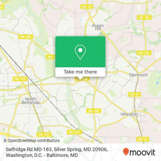 Mapa de Selfridge Rd MD-183, Silver Spring, MD 20906