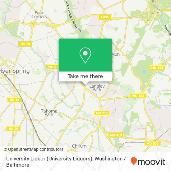 Mapa de University Liquor (University Liquors)