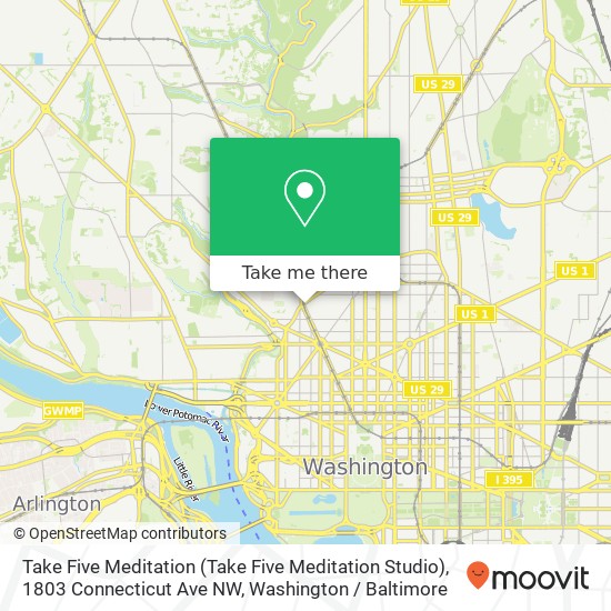 Take Five Meditation (Take Five Meditation Studio), 1803 Connecticut Ave NW map