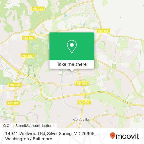 14941 Wellwood Rd, Silver Spring, MD 20905 map