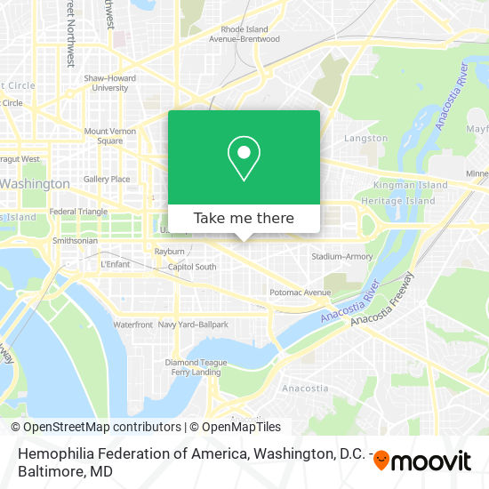 Hemophilia Federation of America map