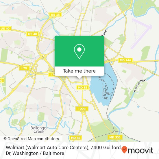 Mapa de Walmart (Walmart Auto Care Centers), 7400 Guilford Dr