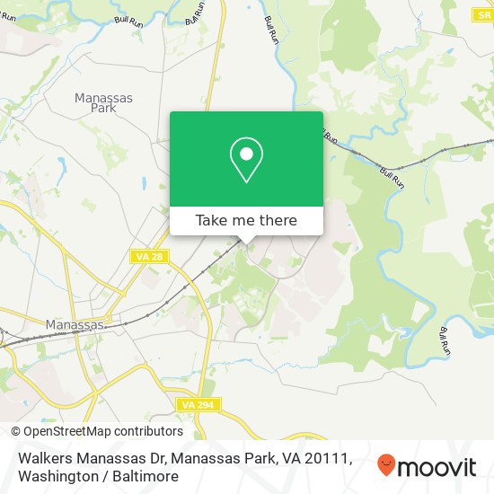 Mapa de Walkers Manassas Dr, Manassas Park, VA 20111